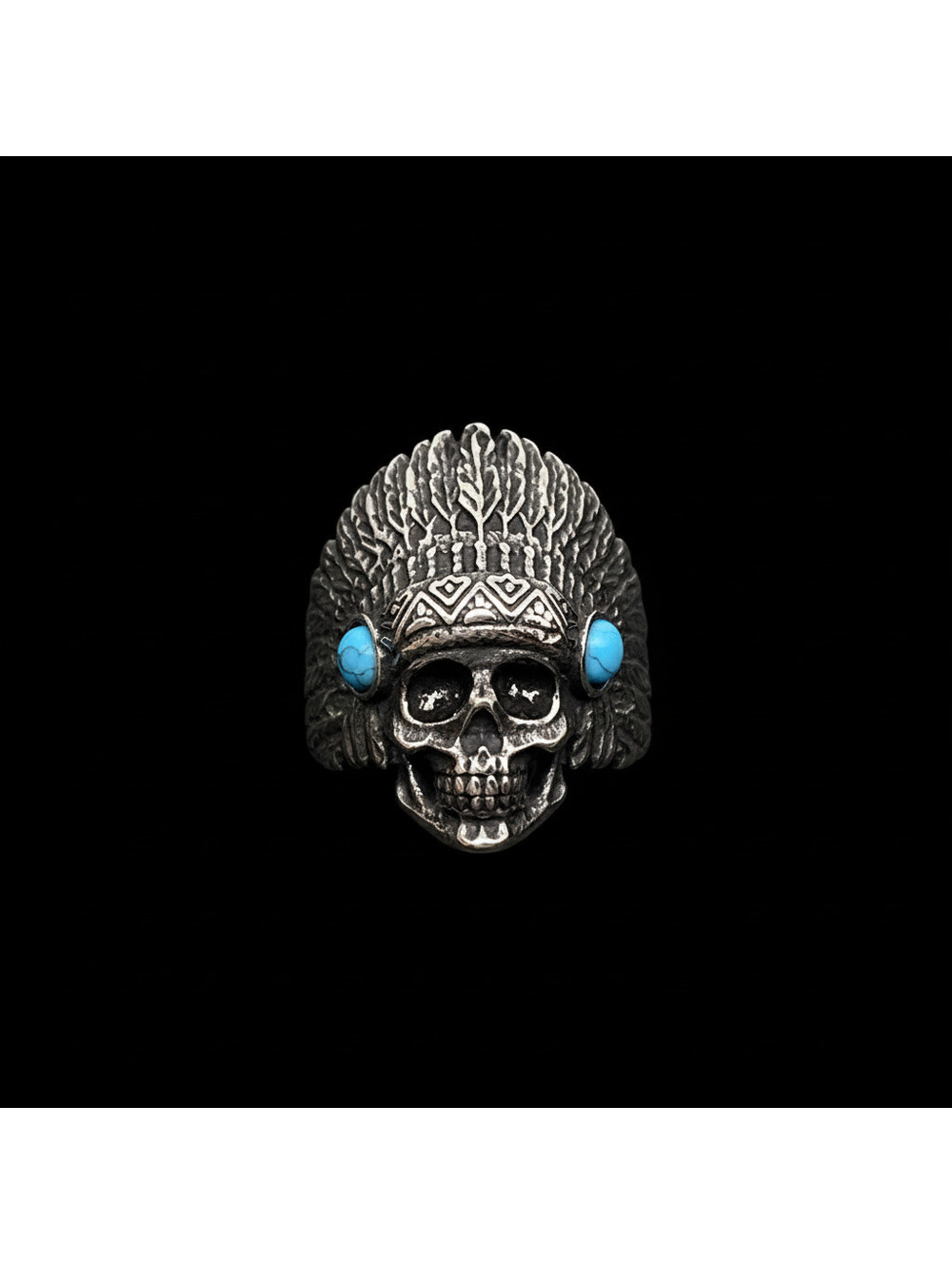 Indian Style Skull Stainless Steel Ring Size 7
